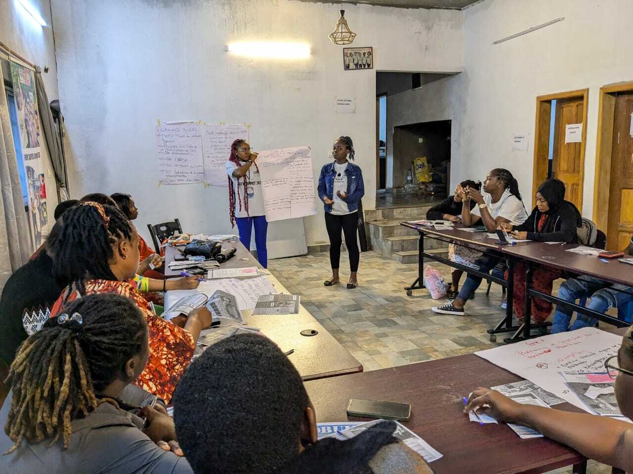 Pharmacists presenting their exercise during training