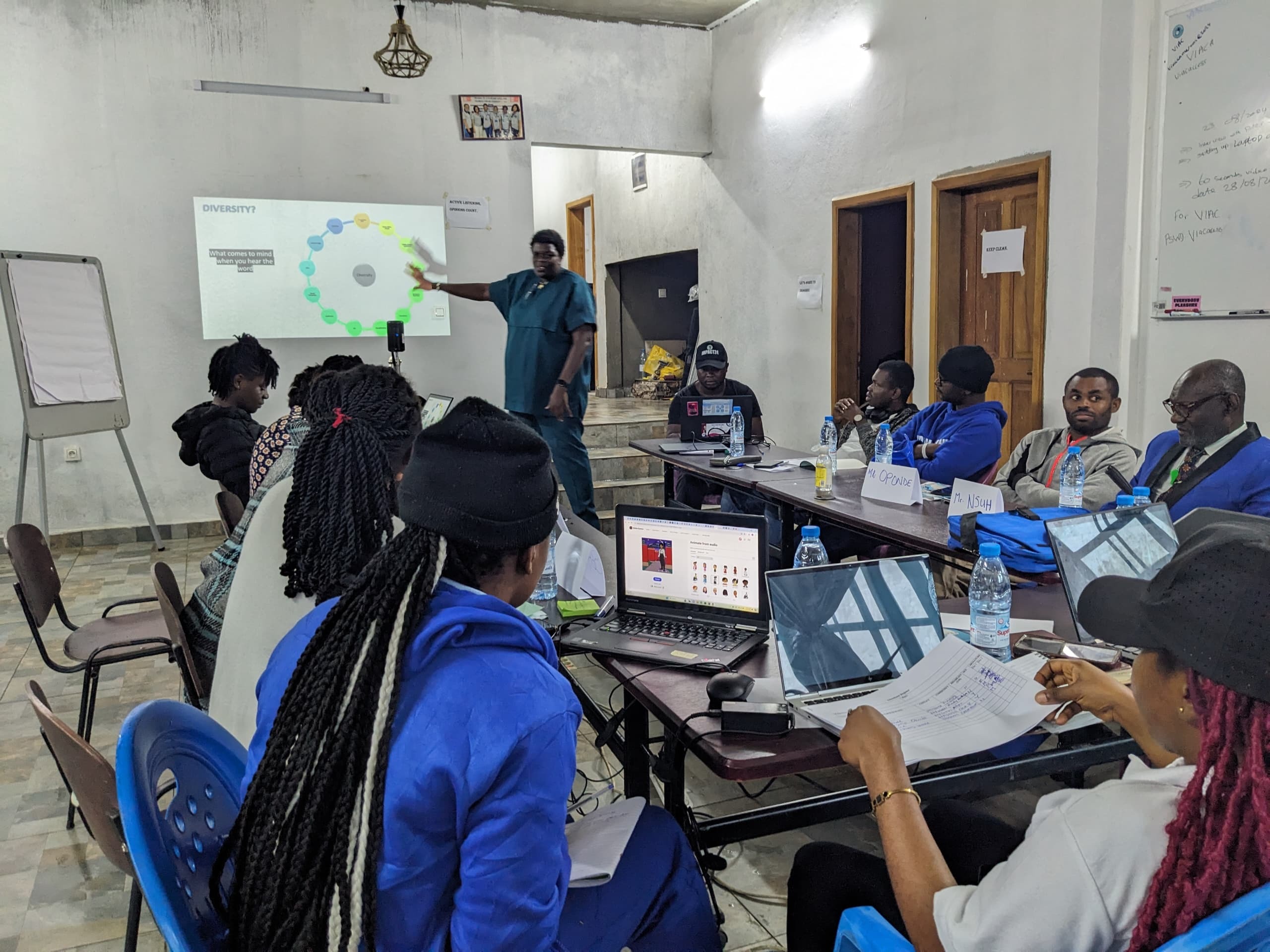 Participants paying attention to lectures during training